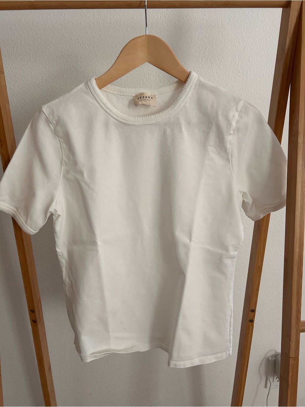 Sezane Nolan Crew Neck T-Shirt - White